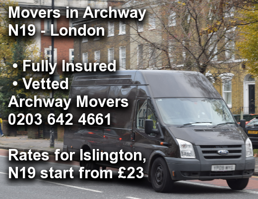 Movers in Archway N19, Islington
