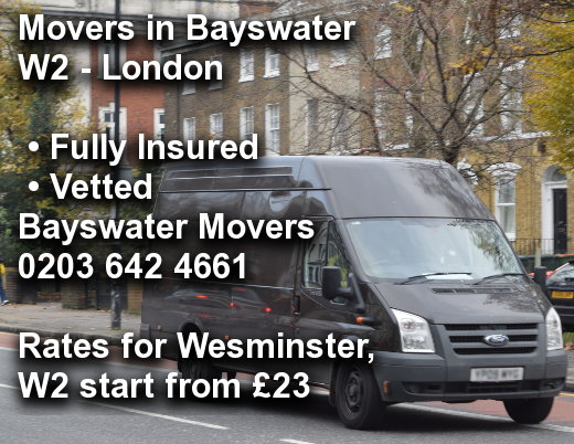 Movers in Bayswater W2, Wesminster