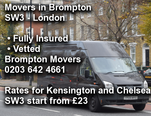 Movers in Brompton SW3, Kensington and Chelsea