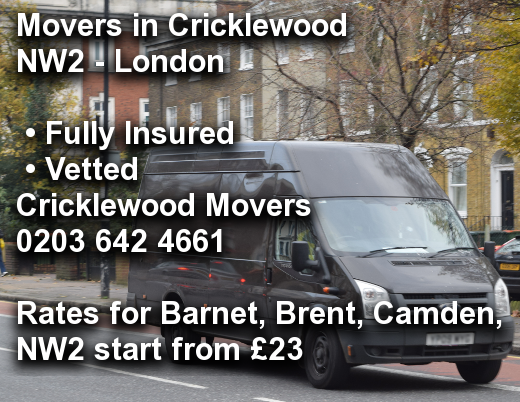 Movers in Cricklewood NW2, Barnet, Brent, Camden