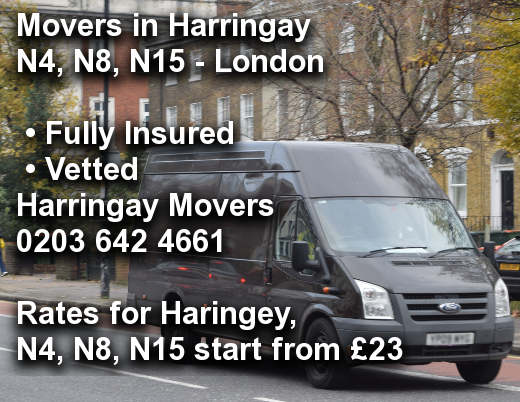 Movers in Harringay N4, N8, N15, Haringey