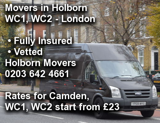 Movers in Holborn WC1, WC2, Camden