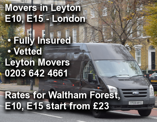 Movers in Leyton E10, E15, Waltham Forest