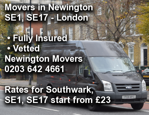 Movers in Newington SE1, SE17, Southwark