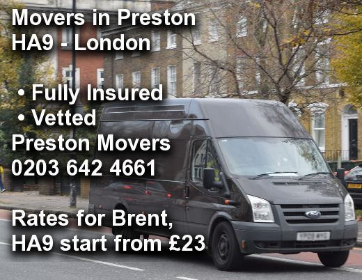 Movers in Preston HA9, Brent