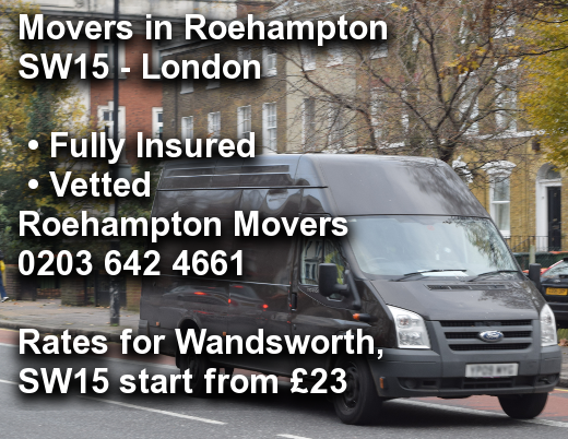 Movers in Roehampton SW15, Wandsworth