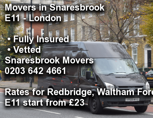 Movers in Snaresbrook E11, Redbridge, Waltham Forest