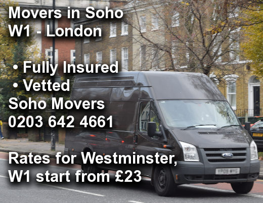 Movers in Soho W1, Westminster
