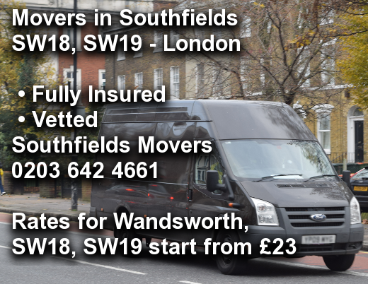 Movers in Southfields SW18, SW19, Wandsworth