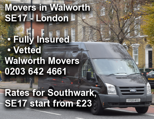 Movers in Walworth SE17, Southwark
