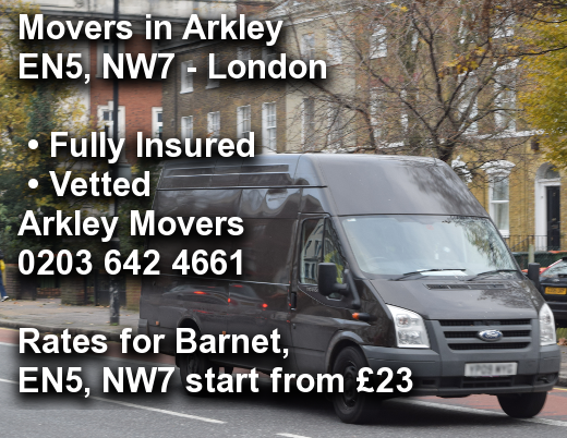 Movers in Arkley EN5, NW7, Barnet