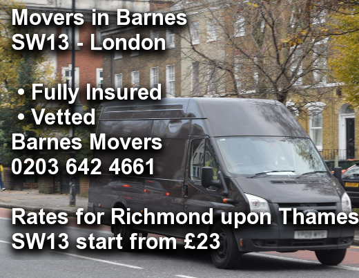 Movers in Barnes SW13, Richmond upon Thames
