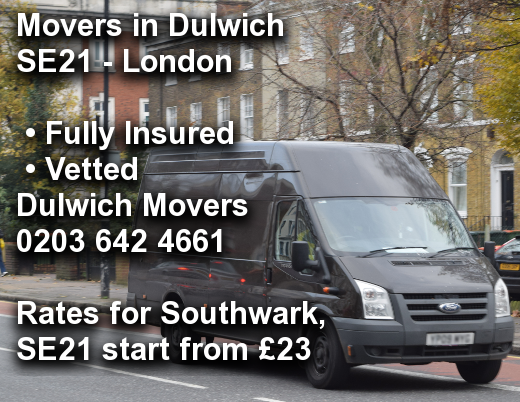 Movers in Dulwich SE21, Southwark
