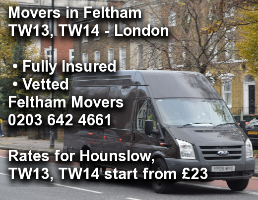 Movers in Feltham TW13, TW14, Hounslow