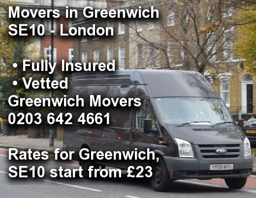 Movers in Greenwich SE10, Greenwich