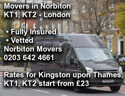 Movers in Norbiton KT1, KT2, Kingston upon Thames