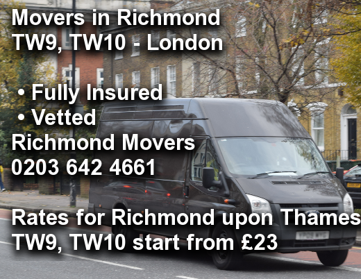 Movers in Richmond TW9, TW10, Richmond upon Thames