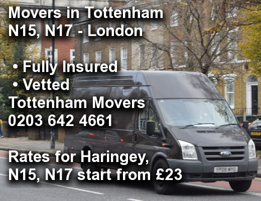 Movers in Tottenham N15, N17, Haringey