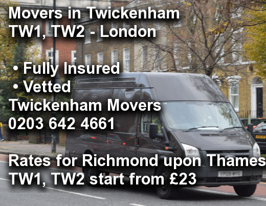 Movers in Twickenham TW1, TW2, Richmond upon Thames